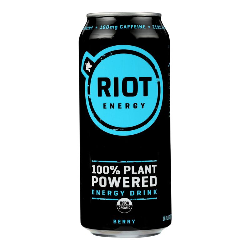 Riot Energy Organic Berry Plant-Powered Energy Drink - Case of 12/16 oz, 2 of 6