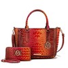 MKF Collection Bonnie Gradient Rainbow Faux Crocodile-Embossed Women’s Satchel & Wallet by Mia K - 2 of 4