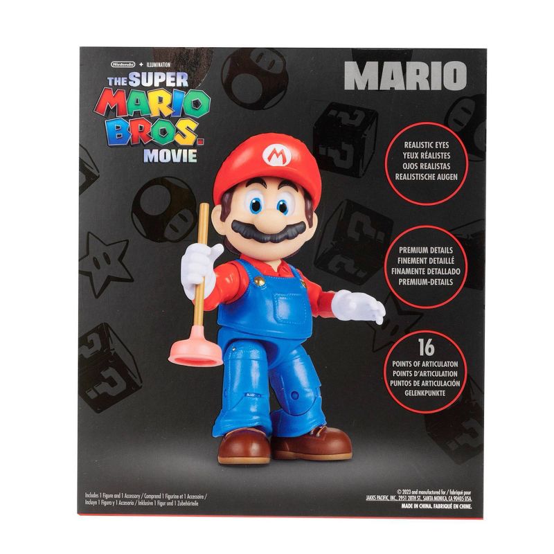 Nintendo The Super Mario Bros. Movie Mario Figure with Plunger Accessory, 5 of 14
