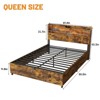 Lift Up Storage Platform Bed Frame, 2-Tier Wooden Headboard - 2 of 4