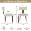 COWLOWN Set of 2 Modern Linen Armless Dining Chairs , Wood Legs, 250LBS Capacity for Dining/Living Room - 2 of 4