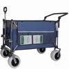 NAYSAYE Folding Wagon Cart Heavy Duty Push Pull Design with All Terrain Wheels for Camping Beach and Outdoor Use, Blue and Gray, 45.67"*25.2"*47.24" - 2 of 4