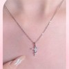 Clotth Snake Cross Pendant Necklace for Women Vintage Stainless Steel Choker Necklace Spirit Snake Animal Rhinestone Cross Adjustable Link Chain - 2 of 4