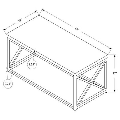 Dark Taupe Wood and Chrome Rectangular Coffee Table