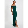 Scuba Crepe Ruffle Bardot Ruched Maxi Dress - 3 of 4
