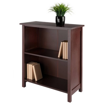 Transitional 3-Tier Medium Walnut Wooden Bookshelf for Kids