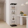 Syemin Decorative Storage Cabinets 4-Tier Display Cabinet, Tempered Glass Display Storage Cabinet, Curio Display Cabinet, Black, 15.67"*13.58"*64.69" - 2 of 4