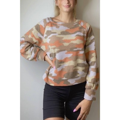 Women's Camo Long Sleeve Top - Ginger G