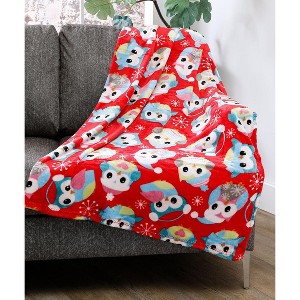 Kate Aurora Christmas Owls Ultra Soft & Plush Luxurious Accent Throw Blanket - 50 in. W x 60 in. L - 1 of 3