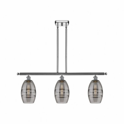 Vaz - 3 Light Stem Hung Island In Industrial Style-8.63 Inches Tall and 36 Inches Wide
