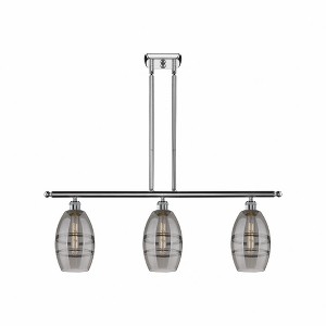 Vaz - 3 Light Stem Hung Island In Industrial Style-8.63 Inches Tall and 36 Inches Wide - 1 of 1