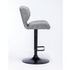 DOMETOUR 2 pc Gas Lift Armless Faux Leather Barstool-Pewter Grey - 4 of 4