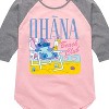 Girls' - Lilo and Stitch - Ohana Beach Blub -Toddler And Youth Girls Shirt Tail Raglan Shirt Tail Raglan Graphic T-shirt - 2 of 4