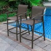 2pc Outdoor Counter Height Aluminum Bar Stools: Weather-Resistant, UV Protection - Crestlive Products - 2 of 4