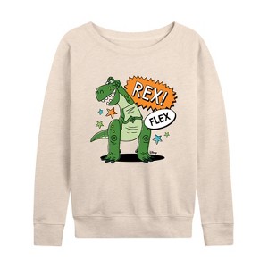 Women's - Disney - Rex Flex Lightweight French Terry Wide Neck Long Sleeve Shirt - 1 of 4