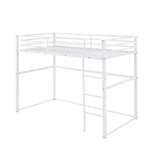 Dsvimoy Bed Metal Bunk Bed with Ladder and Storage Space for Kids Room, White, 76.5"*14.75"*6.25" - 1 of 4