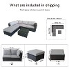 4 Pieces Wide Outdoor Rattan Sectional Sofa with Cushions - Small Patio Wicker Furniture,PE Rattan Sectional Sofa Set with,Tempered Glass Desktop - 4 of 4