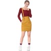 Allegra K Women's Button Decor High Waist Straight Braces Suspender Skirt - 3 of 4