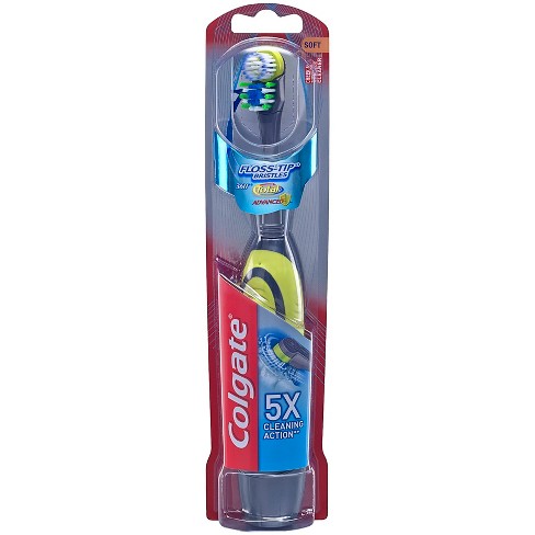 colgate toothbrush battery powered tip floss target 1ct advanced total soft electric