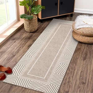 Coucheta Modern Geometric Area Rug, Large Washable & Stain-Resistant Low Pile Rug with Non-Slip Backing for Living & Dining Room, Farmhouse Decor - 1 of 4