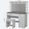 RISOKEYS 43.4" Vanity Desk with 3 Drawers & Mirror, Lots Storage Cabinet for Stylish Bedroom,(Includes Only Dressing Table with Mirror and Stool) - 3 of 4