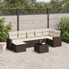 vidaXL 8 Piece Patio Sofa Set with Cushions Brown Poly Rattan - 2 of 4