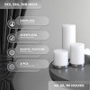 Assorted Pillar Candles Set of 3 ¨C Sizes 3", 4", 8" Unscented Dripless Large Candles, Rustic Finish for Events, Weddings, Home Decor ¨C White - 2 of 4