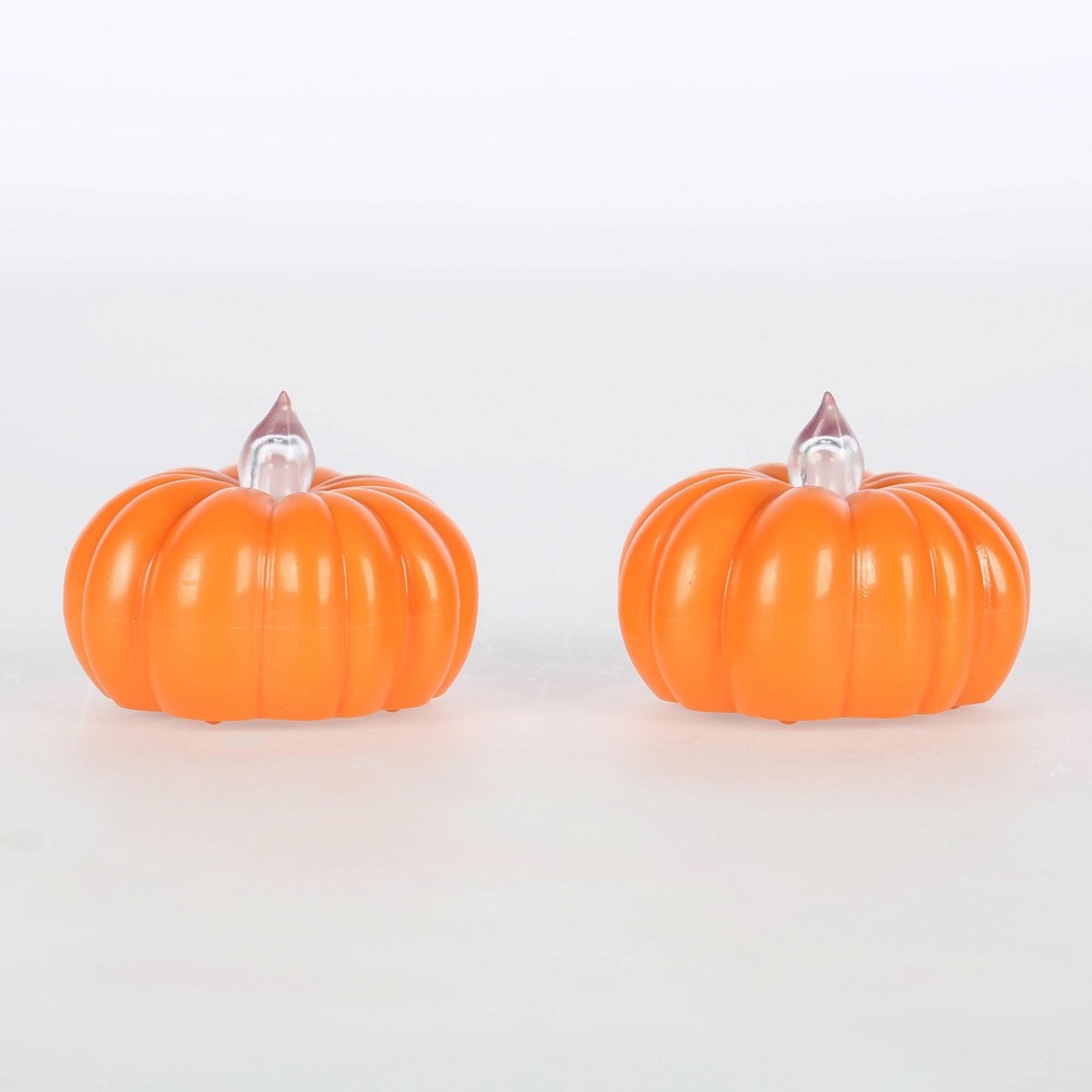 2pk LED Pumpkin Shaped Halloween Tea Lights - Hyde & EEK! Boutique™