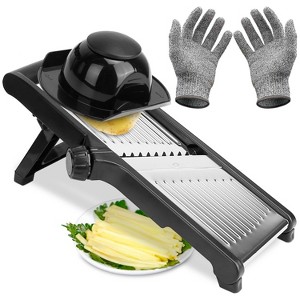 iMountek"Mandoline Food Slicer Stainless Steel with 5 Adjustable Blades, Food Holder, Chopper & Grater"Black - 1 of 4