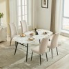 Okak Modern Style Minimalist-Design Velvet Dining Chairs for Kitchen Dining Room,High Back Armless Seating Dining Chair Set of 2 - 3 of 4