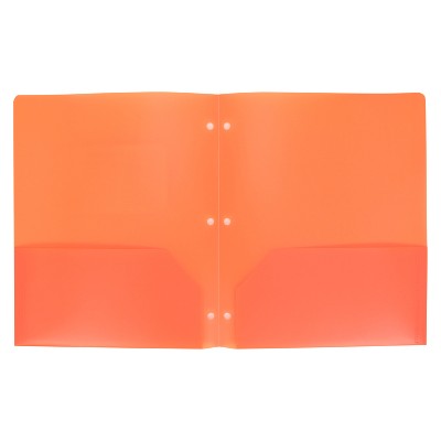 2 Pocket Plastic Folder Orange - up &#38; up&#8482;