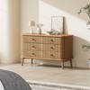 6 Drawer Dresser for Bedroom, Chests of Double Drawers, Boho Wooden Dresser with Black Handles - 4 of 4