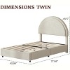 Double Bed Frame with Padded Bed Ring and Lambswool Headboard Platform, Cloud-Like Bed Frame with Soft Rounded Corners, Easy to Assemble - 2 of 4