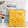 PiccoCasa 3D Satin Rose Floral Shells Art Cushion Throw Pillow Cover for Bed Sofa 1 Pc - 4 of 4