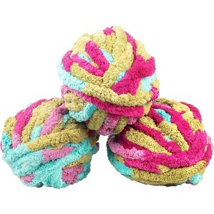 iDIY Chunky Yarn 3Pk Skeins (72 Yards)Tie Dye (Fuschia, Teal, Green) Fluffy Chenille Yarn for Soft Blankets, Arm Knitting, Crocheting & DIY Projects - 1 of 4
