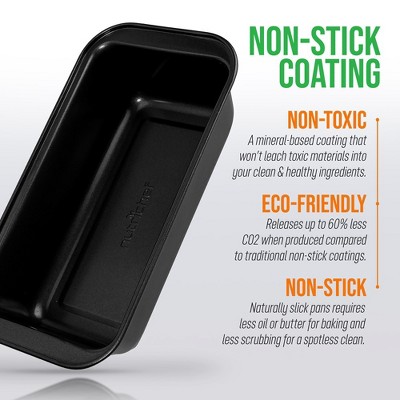 NutriChef Black Carbon Steel Non-Stick Loaf Pan