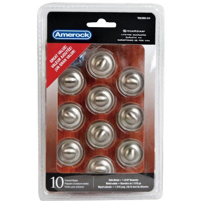 Satin Nickel Round Cabinet Knob with Mounting Hardware