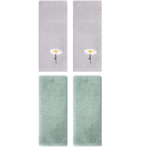 REGALWOVEN 4 Pcs Cotton Soft Absorbent Bathroom Hand Towels for Home Dcor 13" x 30" - 1 of 4