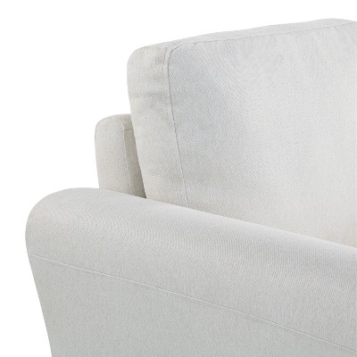 Alexa Oyster Fabric Sofa with Rolled Arms