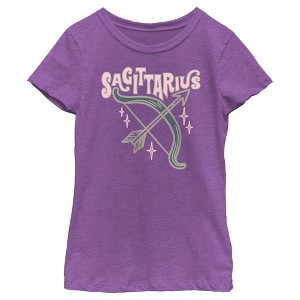 Girl's Lost Gods Zodiac Sagittarius Art Symbol T-Shirt - 1 of 4
