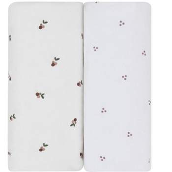 Ely's & Co. Waterproof Bassinet Sheet Set -Berry and Cluster Dot Lavender 2 Pack