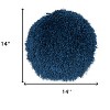 HomeRoots 14" X 14" Teal Blue Round Shag Throw Pillow - 3 of 3