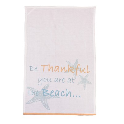Beachcombers Be Thankful You Are At The Beach Thanksgiving Kitchen Towel