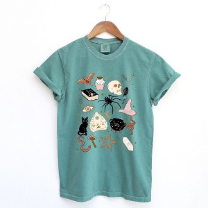 Simply Sage Market Women's Halloween Doodles Short Sleeve Garment Dyed Tee - 1 of 4