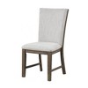 Royal Hampton Side Dining Chair Set of 2, Oak Brown Wood, Gray Fabric and Foam - 3 of 4