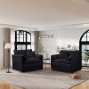 Oversized Chenille Oversized Accent Chair Set of 2, Comfy Single Sofa Chair with Large Seat , Modern Armchair Reading Chairs for Bedroom,Black - 2 of 4