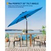 9FT Patio Umbrella Outdoor, Market Umbrella, Table Umbrella with Push Button Tilt and Crank, 8 Sturdy Ribs UV Protection Waterproof - 2 of 4