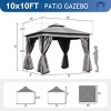 Outdoor Double Roof Canopy Gazebo with Privacy Panels and Mesh Netting,Heavy Duty Patio Gazebo for Backyard Lounge-Cuddlewood - 4 of 4