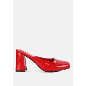 Neoplast Patent Pu Block Heeled Women Mules - 1 of 4