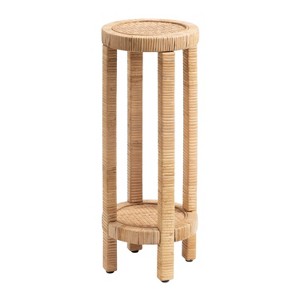 Kate and Laurel Rafina Rattan Drink Table, 9x9x22, Natural - 1 of 4